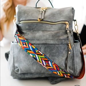 Modern + Chic Grey Brielle Convertible Backpack